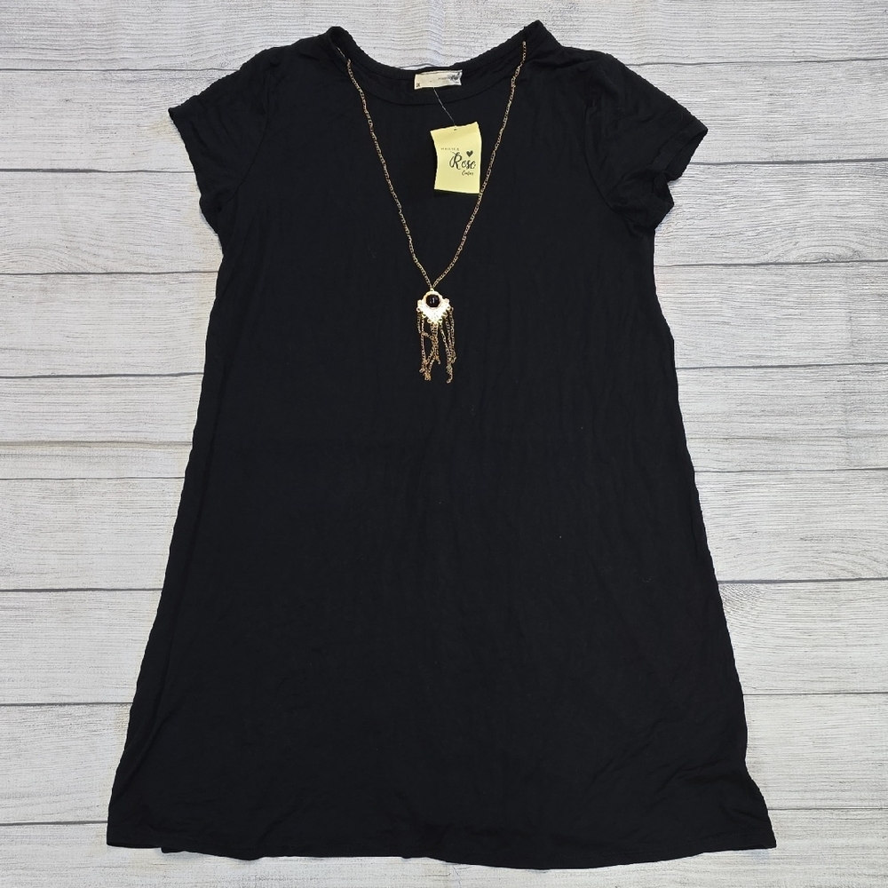 NWT Forever 21 Black Dress with Gold Chain Accent